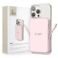 10000 Mah USB-A/USB-C Powerbank Mit USB-C Iphone Lightning Magsafe Kabeln - Pink