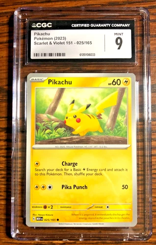 Pikachu Regular Common #025|CGC MINT 9|2023 Scarlet & Violet 151|Pokemon TCG