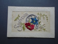 SILK EMBROIDERED "SOUVENIR" POSTCARD - UNPOSTED