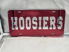 Indiana Hoosiers NCAA Red Mirrored Laser Cut License Plate Craftique