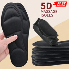 5D Memory Foam Orthopedic Massage Insoles For Shoes Women Men UK Size 4-13