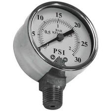 Air Systems Intl Ga2030s Pressure Gauge, 0-30 Psi
