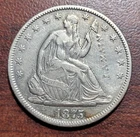 A 1875 Seated Liberty Half Dollar "J.A. Main" Counterstamp unlisted Choice VF