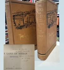 Richard Burton THE LAND OF MIDIAN London Kegan 1879 SIGNED AUTOGRAPH