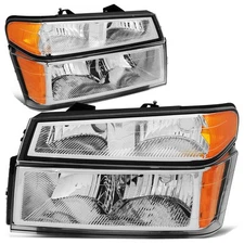 For 2004-2012 Colorado Canyon Chrome Housing Bumper Headlight Amber Corner Lamps