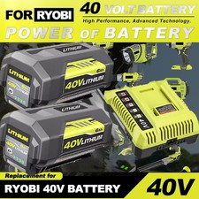 8.0Ah Battery 40 Volt for Ryobi 40V Lithium OP40602 Battery with LED / Charger
