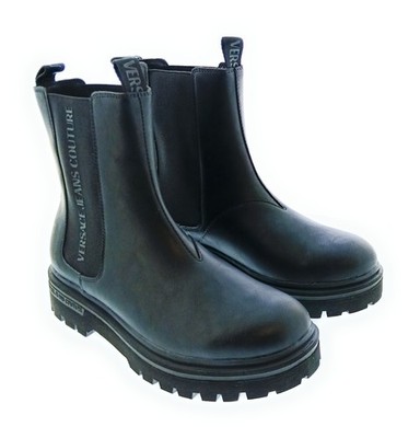 Versace Jeans Couture Black Mens Pull On Ankle Boots-