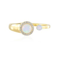 Cavill Welo Opal Ring Sterlingsilber Vergoldet 0,55Ct Zirkon Damen Schmuck-