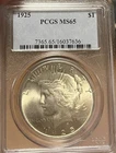 1925 PCGS MS65 Peace Silver Dollar
