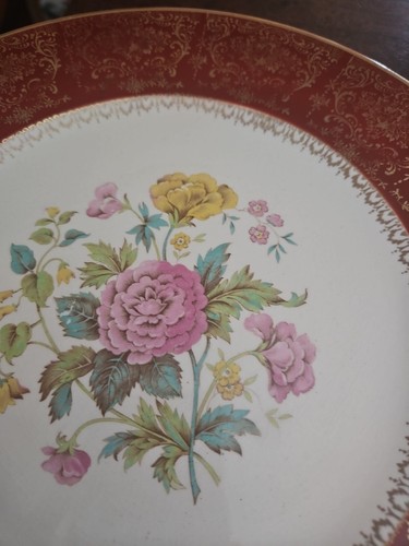 Vintage Century Salem 11 " Dinner Plate Set Of 4 22K Gold Floral Design USA #2 - Picture 4 of 14