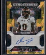 2023 Panini Prizm Draft #SS-JJO Jack Jones Sensational Signatures Gold Ice Auto