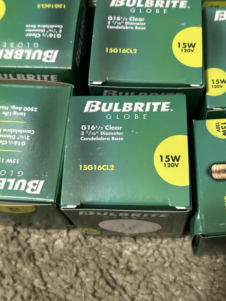 Bulbrite 391115 - 15G16CL2 G16 5 Decor Globe Light Bulb SET OF 25 NEW - Image 4 of 4