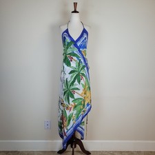Farm Rio Dress Small Tropical Destination Handkerchief Cover-Up Maxi Halter NEW