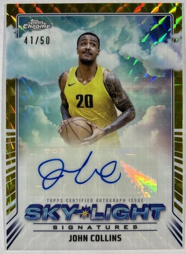 2024-25 Topps Chrome John Collins Sky-Light Gold Geometric #SLS-JJ Auto 41/50