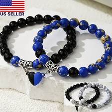 Gift Retro Natural Gemstone 2pcs Bracelet Bohemian Valentine's Day USA