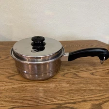 Vintage 8” Saladmaster Stainless Steel Steamer Strainer Insert With Lid USA