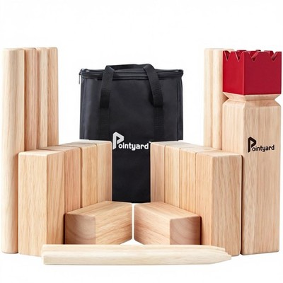 Kubb Yard Game Set for Adults & Families - Viking Chess Outdoor Hevea Hardwoo...