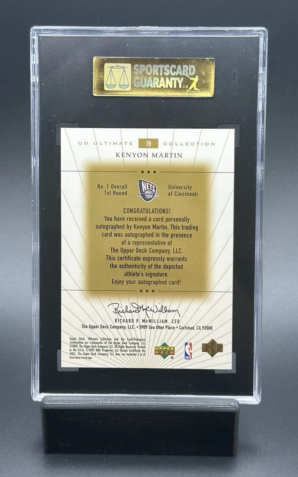 2000-01 UD Ultimate Collection - Autógrafo Ultimate Rookie #79 Kenyon Martin /250 - Imagem 2 de 2