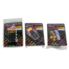 Light Works USA Neon Signs 1:87 HO Scale Train Layout Electric Sign Kit 3P Lot