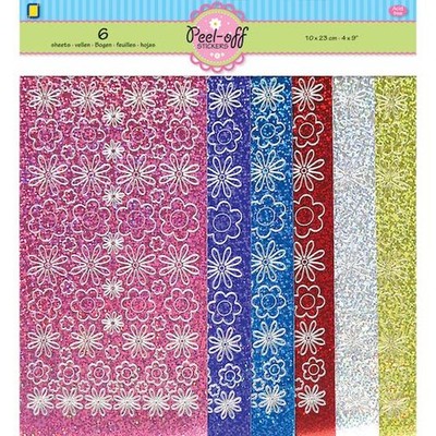 JEJE Peel Off Aufkleber 6 Stück - Diamant Blumen 3.9934