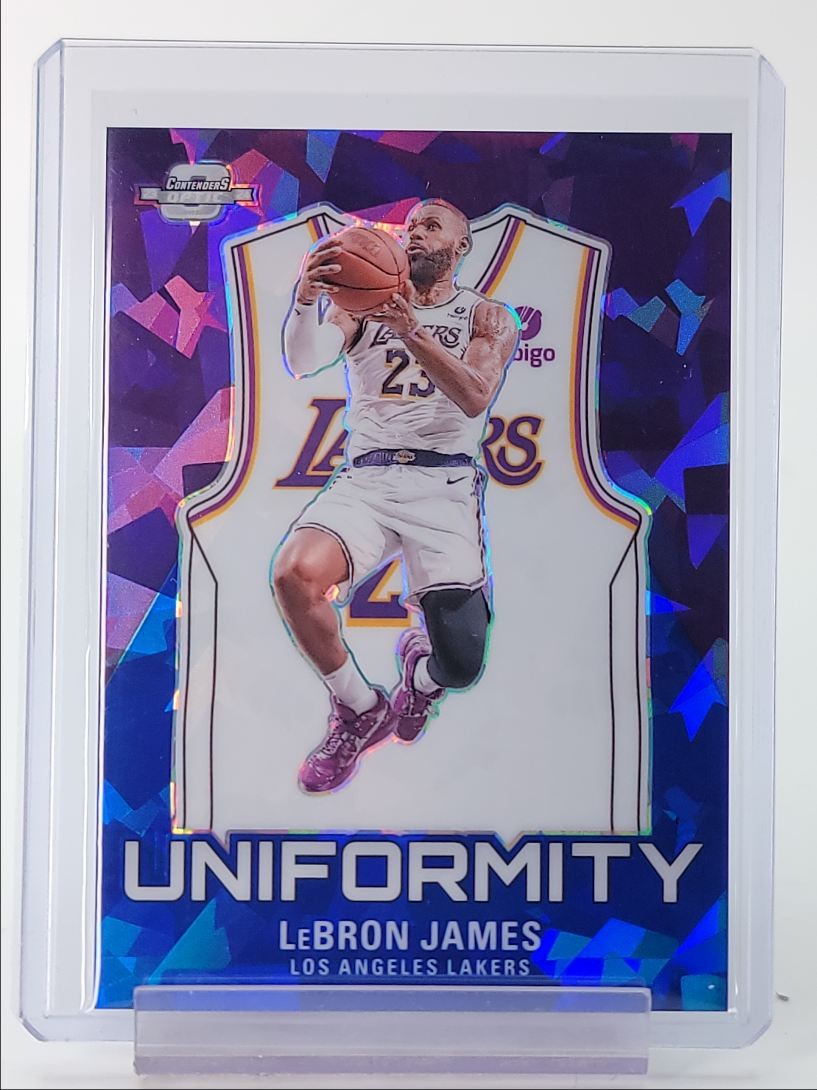 LEBRON JAMES 2023-24 CONTENDERS OPTIC UNIFORMITY BLUE ICE PRIZM /75 Q0282