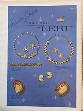 1957 Leru Romantic Interlude Starlight Collar Pulseras Anuncio de joyería vintage