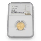 1911 Strong D $2.50 Indian Head Quarter Eagle NGC MS62 US Gold Coin NR #C893-1