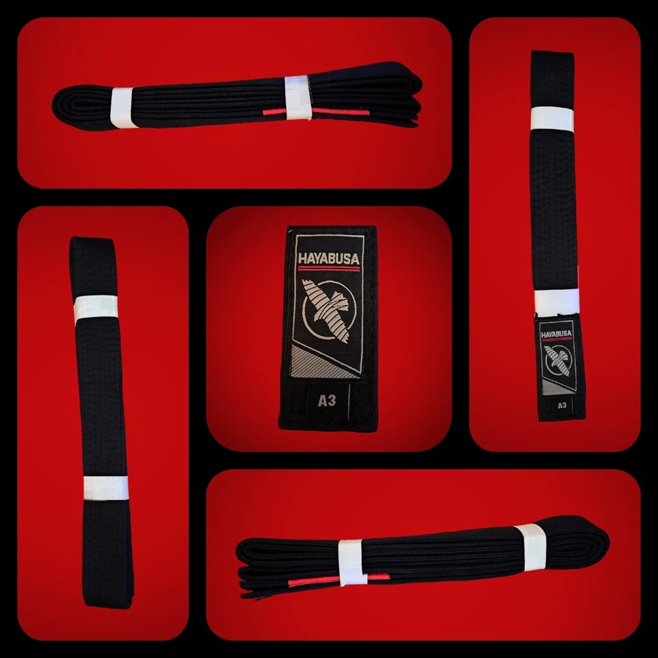 Nuevo Cinturón Negro Jui Jitsu Brasileño Adulto Talla A3 de Hayabusa Foto 2 de 4