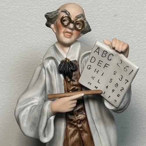 Optometrist Eye Doctor Figurine Porcelain Ceramic Reading Chart Decor Vintage - Picture 3 of 12
