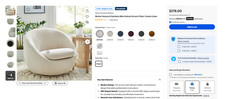 2 PACK - Better Homes & Gardens Accent Swivel Chair - Cream (2 Per pallet)