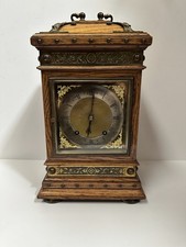 Lovely Quality Edwardian Oak & Brass Bracket Clock