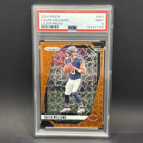 PSA 9 MINT  Orange Lazer 2024 Panini Prizm Caleb Williams #301  (RC)
