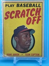 Hank Aaron Braves 1970 Topps Play Baseball Scratch Off Baseball Card Unscratched