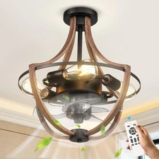Ceiling Fan with Lights and Remote,Farmhouse Fandelier Ceiling Fan with Light...