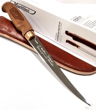Marttiini Finland Superflex Fillet Skinning Hunting Fishing Knife Leather Sheath