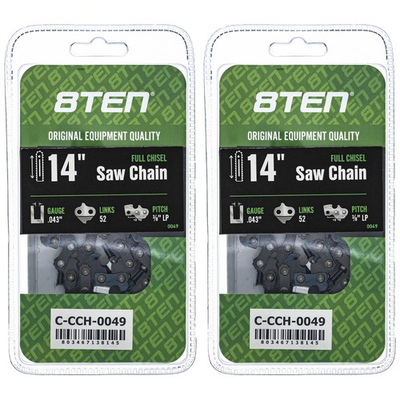 #ad Full Chisel Chainsaw Chain 14 Inch .043 3 8 LP 52DL for Poulan Ryobi 2 Pack $21.95