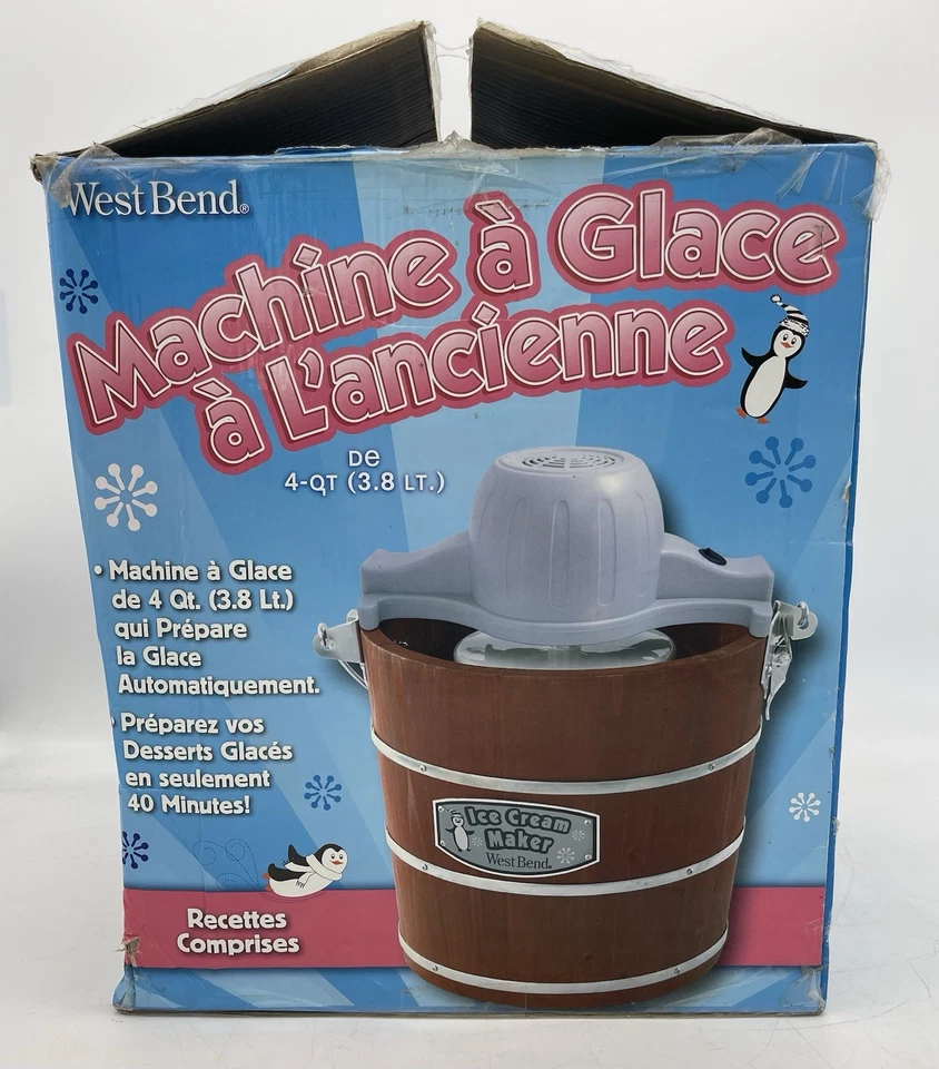 West Bend 4 cuartos de galón Antigua Heladera IC12701 Nueva Caja Abierta Foto 3 de 4