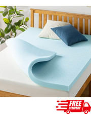 3" Ventilated Memory Foam Mattress Topper Cooling Gel Queen Bed Dorm