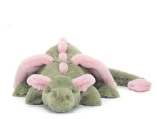Jellycat Malachy Dragon - Exclusive Green/Pink Plush &Brand New With Tags UK