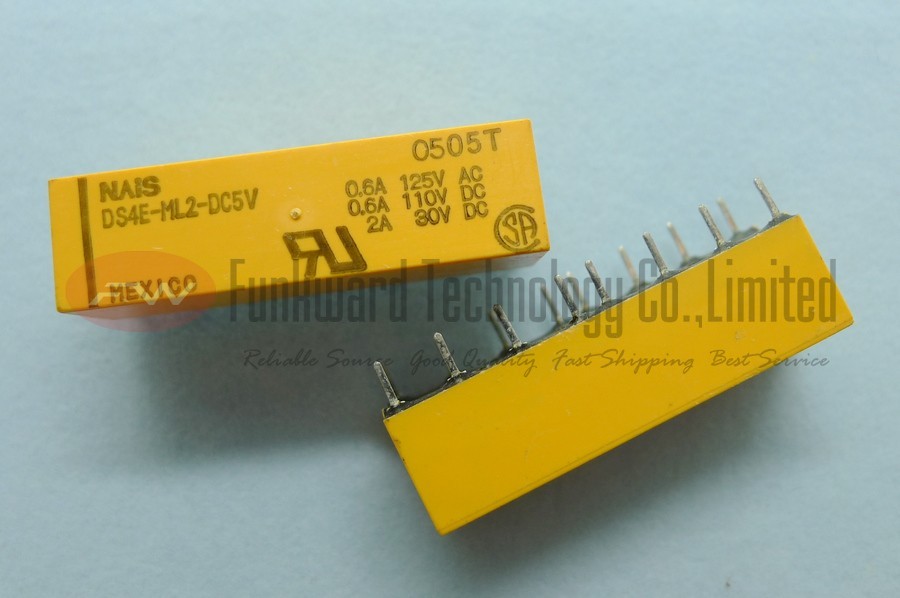 DS4E-ML2-DC5V Signal Relays 2A 5VDC 4PDT 2 COIL LATCHING 16 Pins x 2PCS