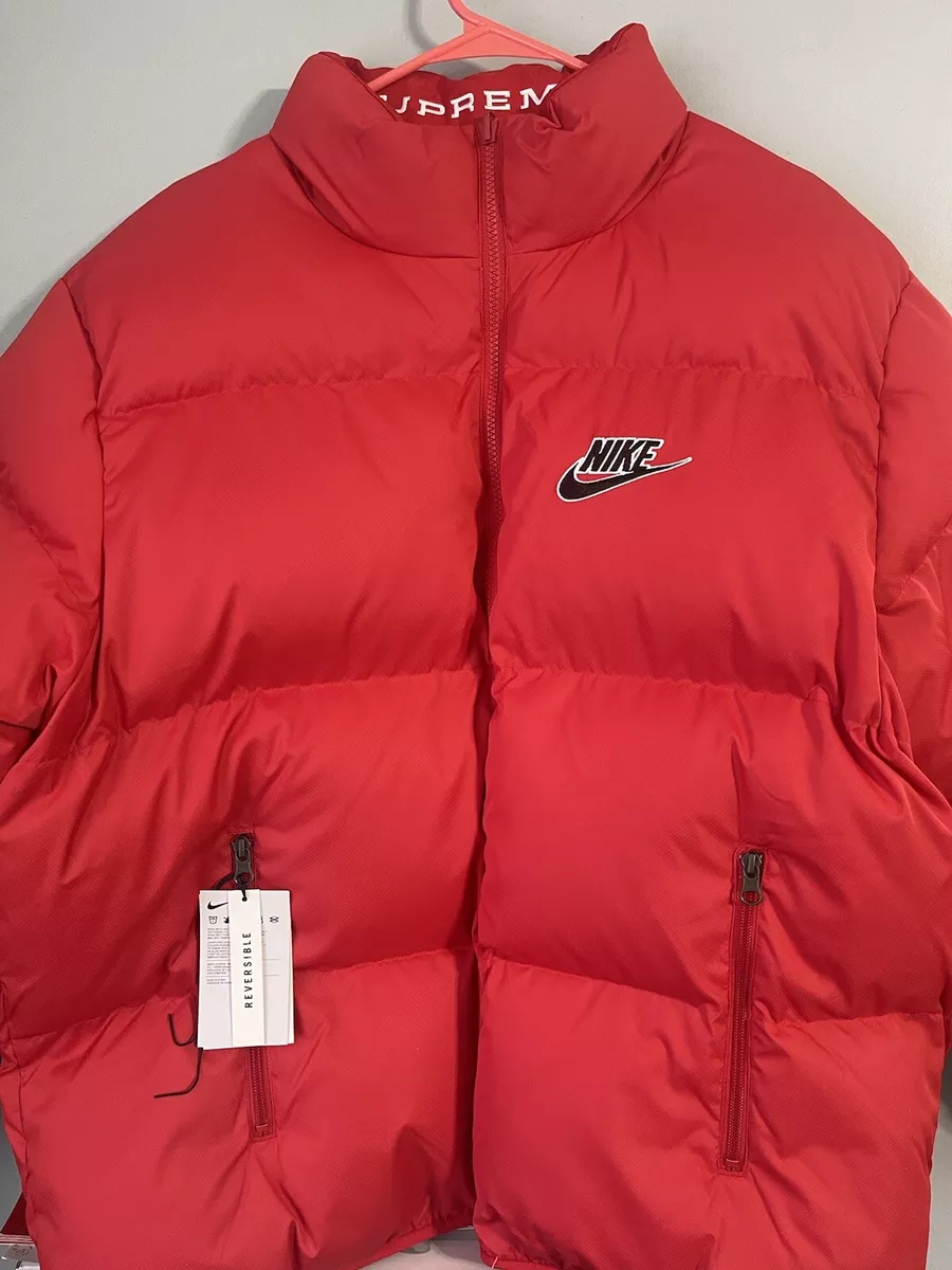 Supreme x Nike Reversible Puffy Jacket Red SS21 2021 Size Xl