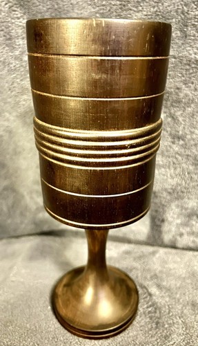 Old Lignum Vitae English Treen Footed Goblet Chalice Loving Cup 9.2” - Picture 14 of 22