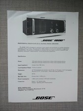 Bose 1800 professional solid state dual channel power amplifier spec sheet