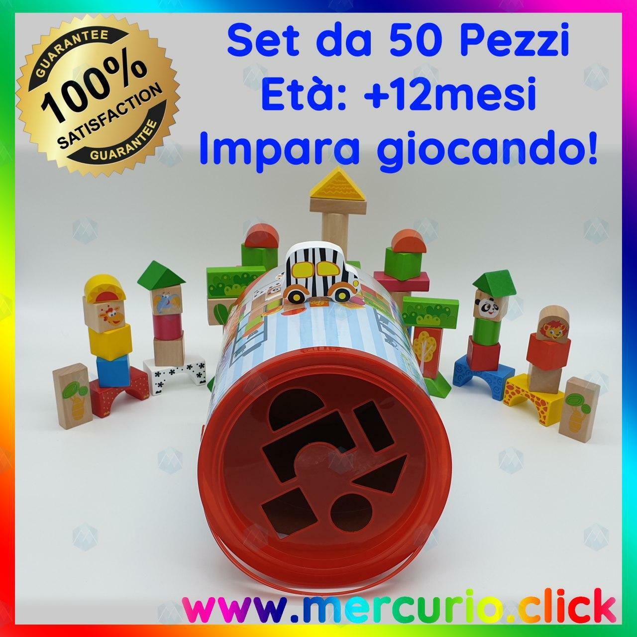 ✅ Giocattolo legno per bambini mattoncini cubetti costruzioni colorato bagnetto foto 4