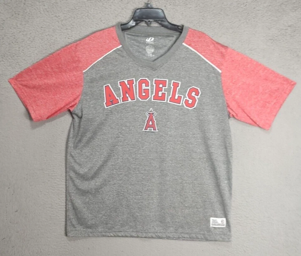 Los Angeles Angels Shirt Adult Large Red Gray Baseball MLB Short Sleeve Mens - Image 2 of 4