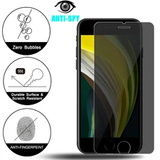 Privacy Anti-Spy Real Tempered Glass Screen Protector Shield For iPhone SE 2020
