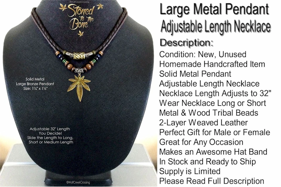 БОЛЬШОЕ ОЖЕРЕЛЬЕ С МАРИХУАНОЙ 32 дюйма из гашиша конопли бутон TRIBAL горшок лист трава допинг ПОПУЛЯРНОЕ! - Изображение 2 из 4