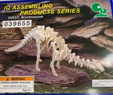 New IQ Assembling Products Series D39655 Brontosaurus 3D Wood Puzzle