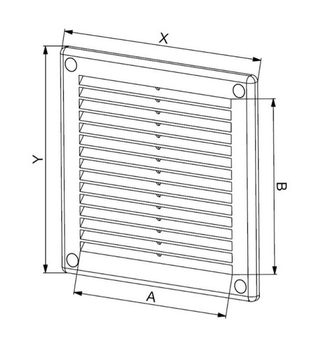 Kunststoff-Lüftungsgitter 150x150 Mm – Braun, Mit Insektenschutz, Für Wand Oder Decke