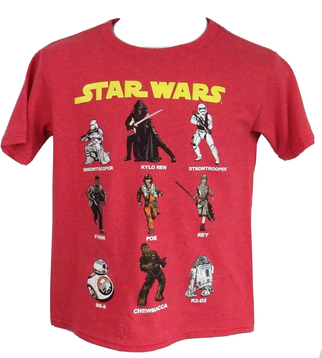 Star Wars Boys Red T Shirt Officially Licensed Kylo Ren Rey Finn